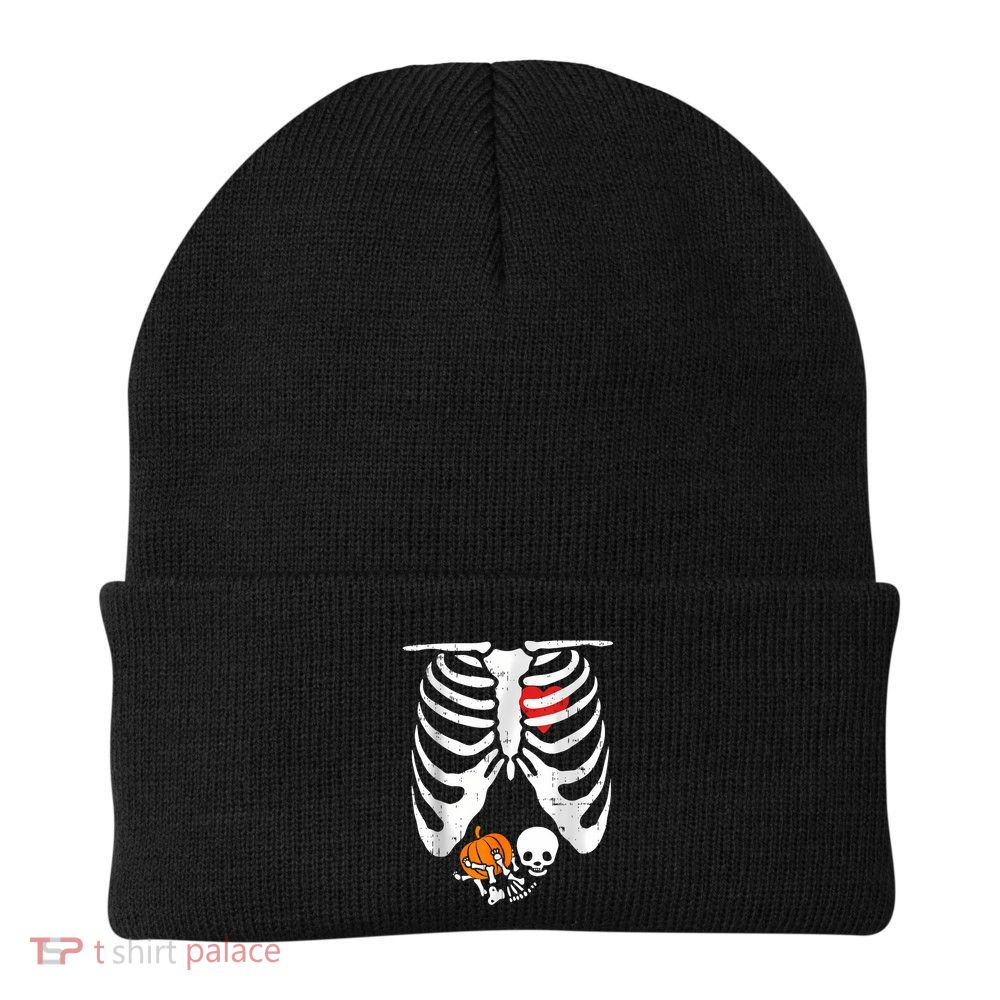 Skeleton Pregnancy Announcement Mom Halloween Beanie
