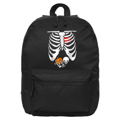 Skeleton Pregnancy Announcement Mom Halloween 16 in Basic Backpack