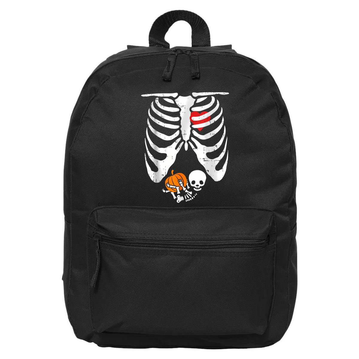 Skeleton Pregnancy Announcement Mom Halloween 16 in Basic Backpack