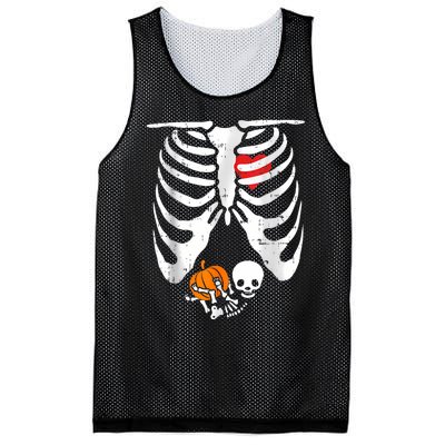 Skeleton Pregnancy Announcement Mom Halloween Mesh Reversible Basketball Jersey Tank