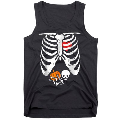 Skeleton Pregnancy Announcement Mom Halloween Tank Top