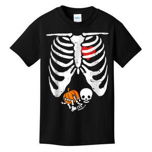 Skeleton Pregnancy Announcement Mom Halloween Kids T-Shirt