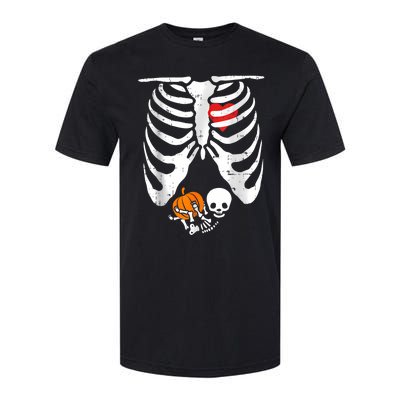 Skeleton Pregnancy Announcement Mom Halloween Softstyle® CVC T-Shirt