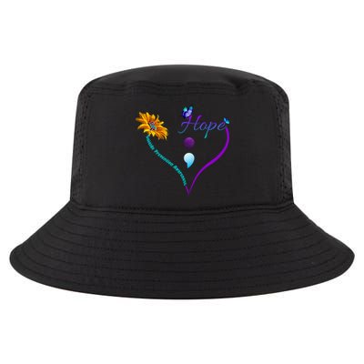 Suicide Prevention Awareness Floral Heart Cool Comfort Performance Bucket Hat