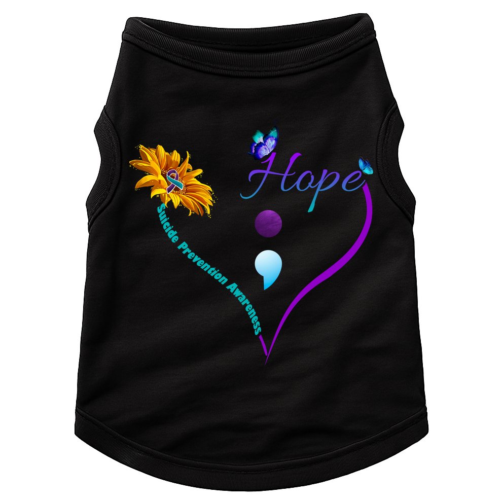 Suicide Prevention Awareness Floral Heart Doggie Tank