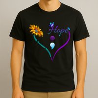 Suicide Prevention Awareness Floral Heart T-Shirt