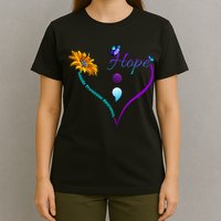 Suicide Prevention Awareness Floral Heart T-Shirt