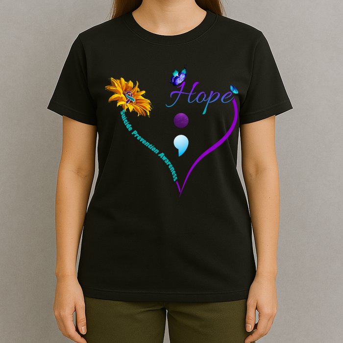 Suicide Prevention Awareness Floral Heart T-Shirt