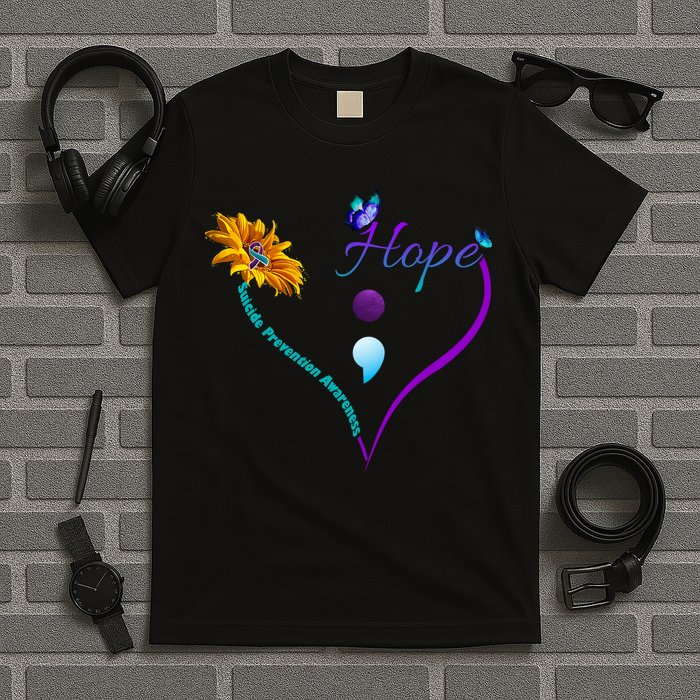 Suicide Prevention Awareness Floral Heart T-Shirt