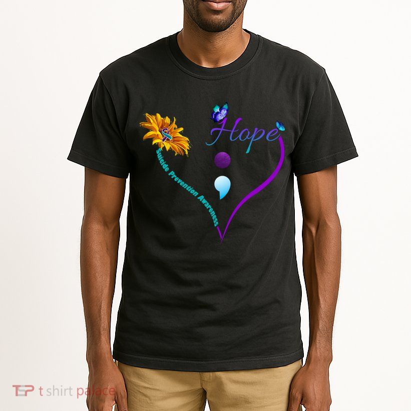 Suicide Prevention Awareness Floral Heart Tall T-Shirt