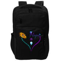 Suicide Prevention Awareness Floral Heart Impact Tech Backpack