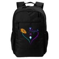 Suicide Prevention Awareness Floral Heart Daily Commute Backpack