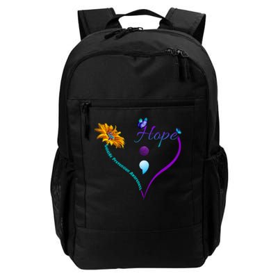 Suicide Prevention Awareness Floral Heart Daily Commute Backpack