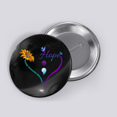 Suicide Prevention Awareness Floral Heart Button