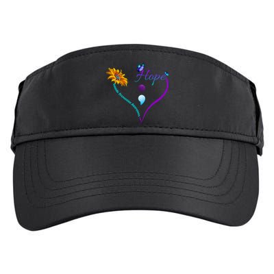 Suicide Prevention Awareness Floral Heart Adult Drive Performance Visor
