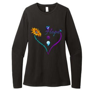 Suicide Prevention Awareness Floral Heart Womens CVC Long Sleeve Shirt