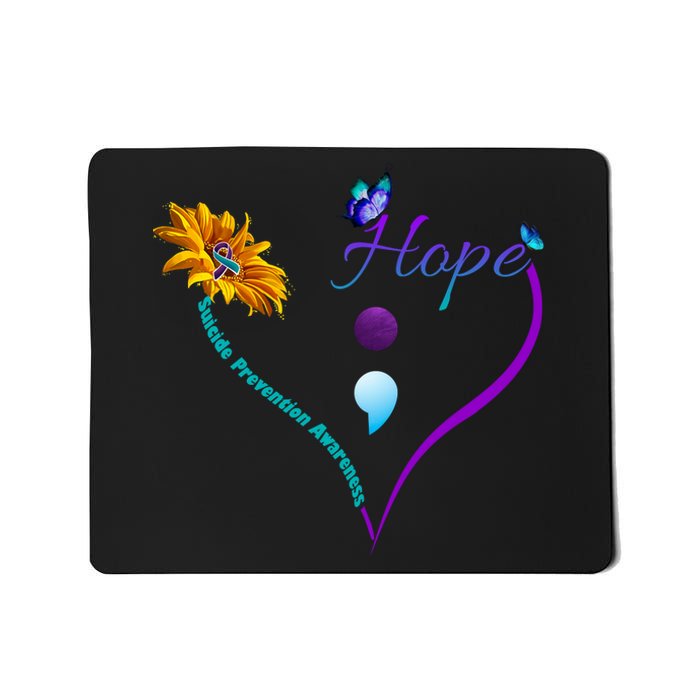 Suicide Prevention Awareness Floral Heart Mousepad