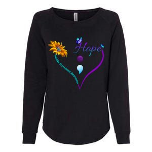 Suicide Prevention Awareness Floral Heart Womens California Wash Sweatshirt