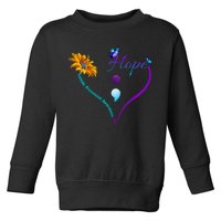 Suicide Prevention Awareness Floral Heart Toddler Sweatshirt