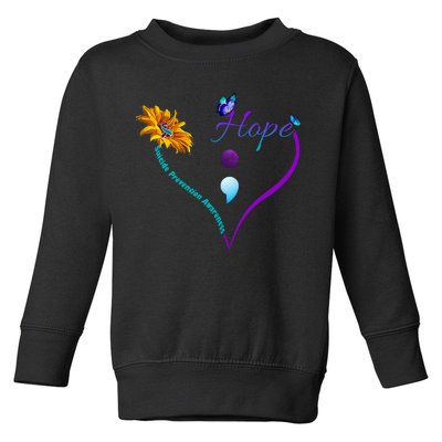 Suicide Prevention Awareness Floral Heart Toddler Sweatshirt