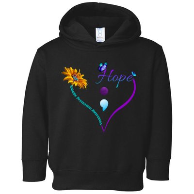 Suicide Prevention Awareness Floral Heart Toddler Hoodie