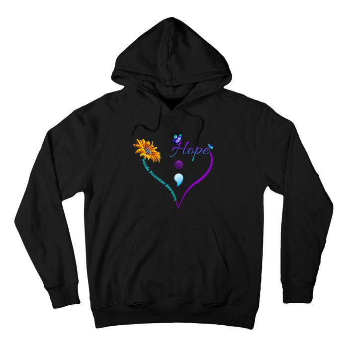 Suicide Prevention Awareness Floral Heart Tall Hoodie