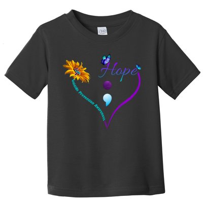 Suicide Prevention Awareness Floral Heart Toddler T-Shirt