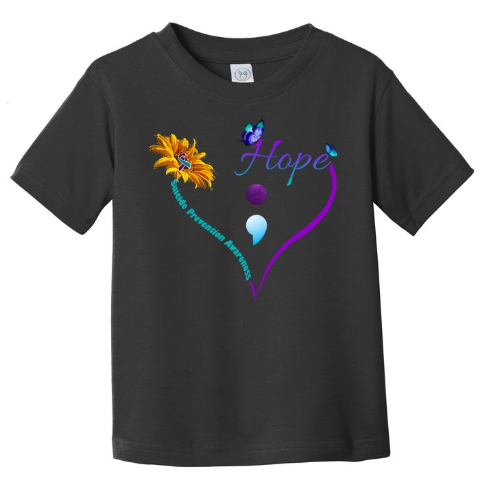 Suicide Prevention Awareness Floral Heart Toddler T-Shirt