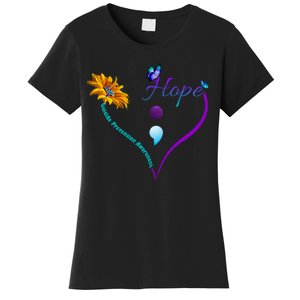 Suicide Prevention Awareness Floral Heart Women's T-Shirt