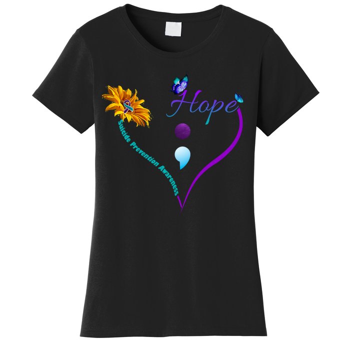 Suicide Prevention Awareness Floral Heart Women's T-Shirt