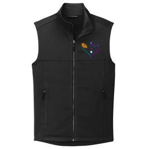 Suicide Prevention Awareness Floral Heart Collective Smooth Fleece Vest