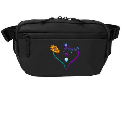 Suicide Prevention Awareness Floral Heart Crossbody Pack