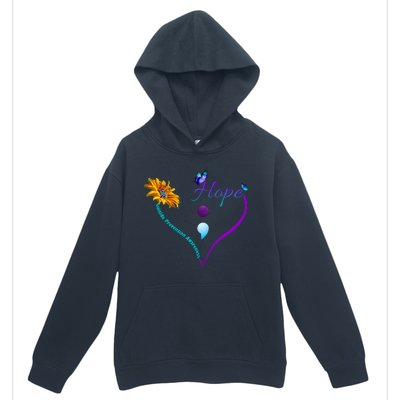 Suicide Prevention Awareness Floral Heart Urban Pullover Hoodie