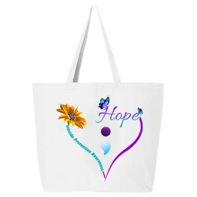 Suicide Prevention Awareness Floral Heart 25L Jumbo Tote