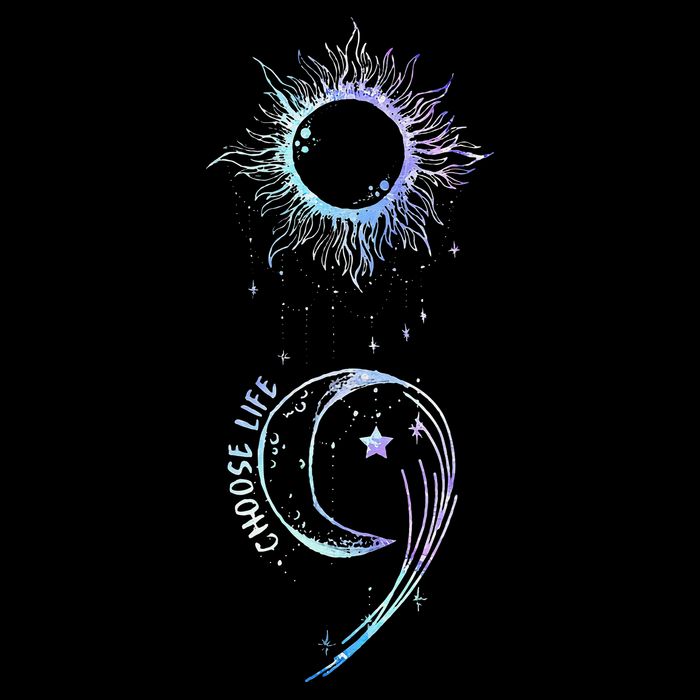 Suicide Prevention Awareness Choose Life Semicolon Gothic Cooling Performance Crew T-Shirt