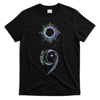 Suicide Prevention Awareness Choose Life Semicolon Gothic T-Shirt