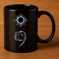 Suicide Prevention Awareness Choose Life Semicolon Gothic 11oz C Handle Ceramic Mug