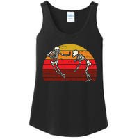 Skeleton Playin American Football Rugby Halloween Sport Ladies Essential Tank