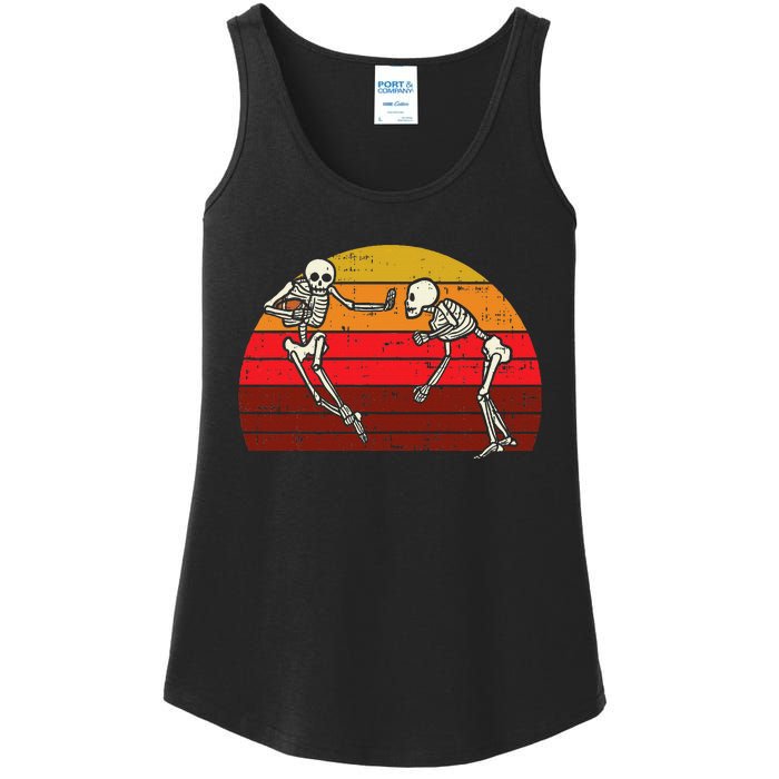 Skeleton Playin American Football Rugby Halloween Sport Ladies Essential Tank