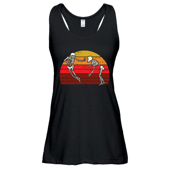 Skeleton Playin American Football Rugby Halloween Sport Ladies Essential Flowy Tank