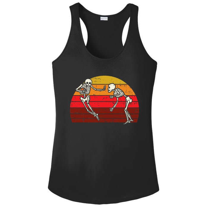 Skeleton Playin American Football Rugby Halloween Sport Ladies PosiCharge Competitor Racerback Tank