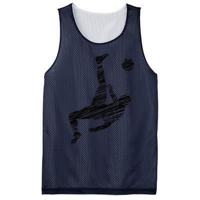 Soccer Player And Soccer Fan Motif Vintage Mesh Reversible Basketball Jersey Tank