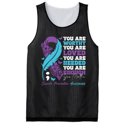 Suicide Prevention Awareness Positive Motivational Support Mesh Reversible Basketball Jersey Tank