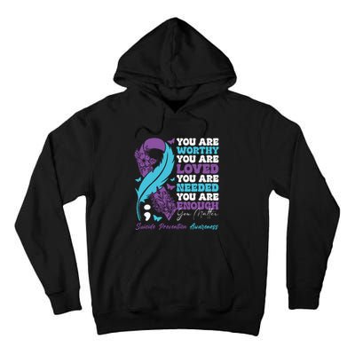 Suicide Prevention Awareness Positive Motivational Support Tall Hoodie