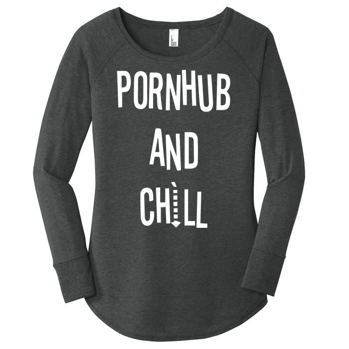 Spreadshirt Pornhub And Chill Women's Perfect Tri Tunic Long Sleeve Shirt