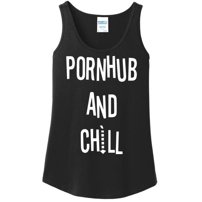 Spreadshirt Pornhub And Chill Ladies Essential Tank