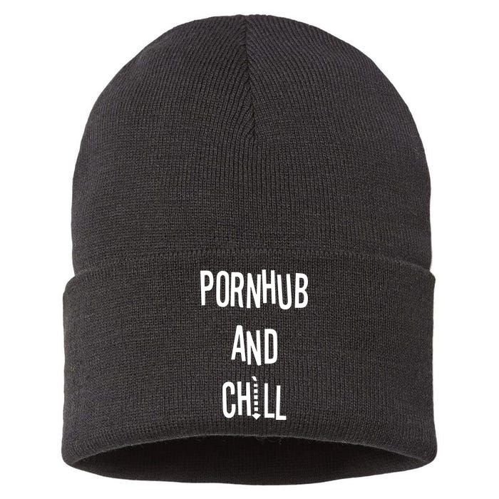 Spreadshirt Pornhub And Chill Sustainable Knit Beanie