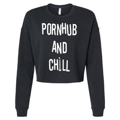 Spreadshirt Pornhub And Chill Cropped Pullover Crew