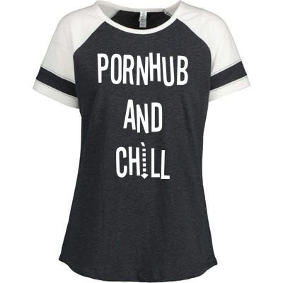 Spreadshirt Pornhub And Chill Enza Ladies Jersey Colorblock Tee