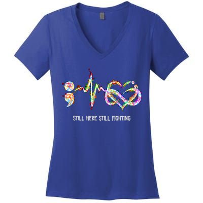 Suicide Prevention Awareness Gift Women's V-Neck T-Shirt